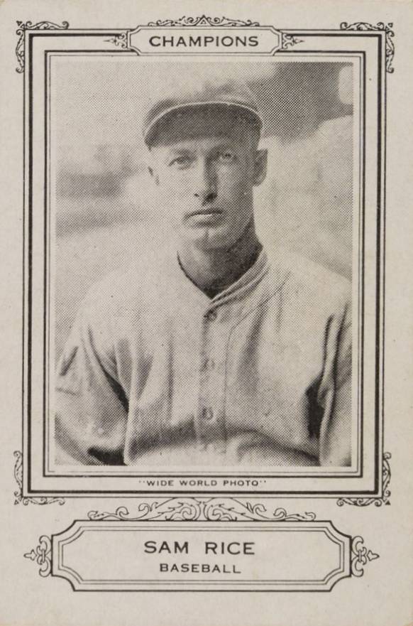 1926 Spalding Champion Sam Rice # Baseball Card