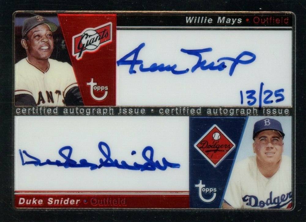 2004 Topps Retired Signature CO-Signers Duke Snider #CS-MSN Baseball Card
