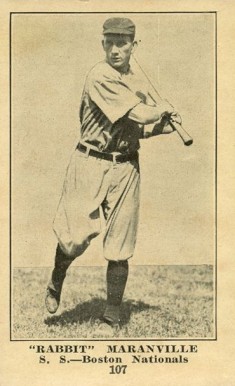 1917 Collins-McCarthy Rabbit Maranville #107 Baseball Card
