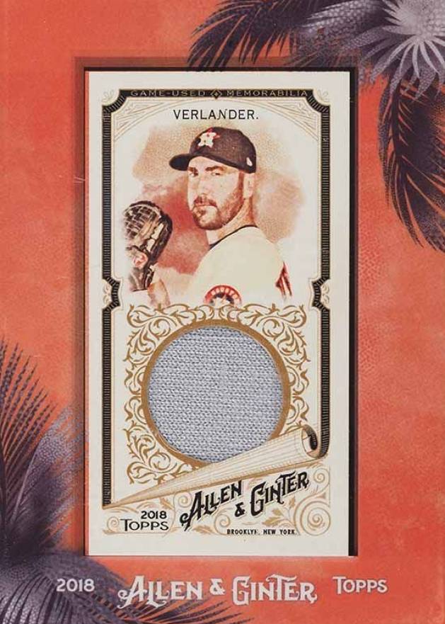 2018 Topps Allen & Ginter Framed Mini Relics Justin Verlander #JL Baseball Card