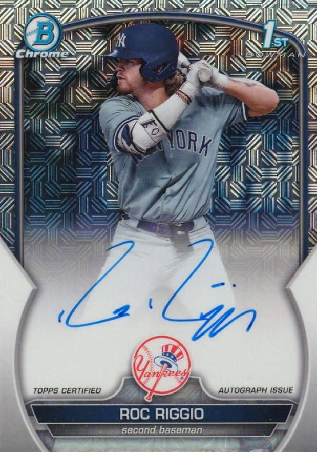 2023 Bowman Draft Chrome Prospect Autograph Roc Riggio #CDARR Baseball Card