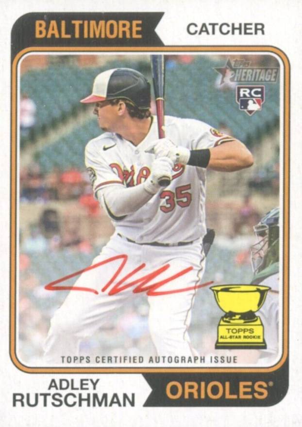 2023 Topps Heritage Real One Autographs Adley Rutschman #ROAARN Baseball Card
