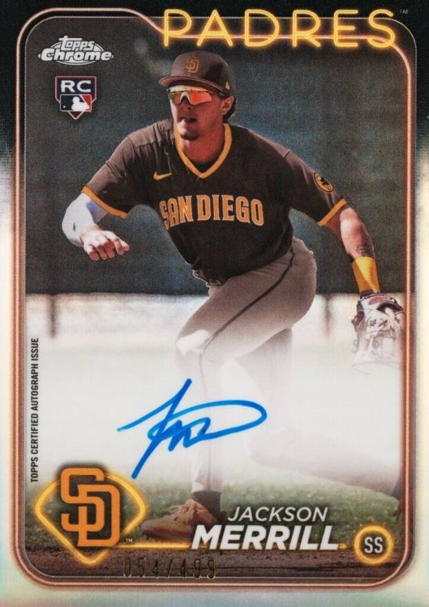 2024 Topps Chrome Rookie Autographs Jackson Merrill #RAJME Baseball Card