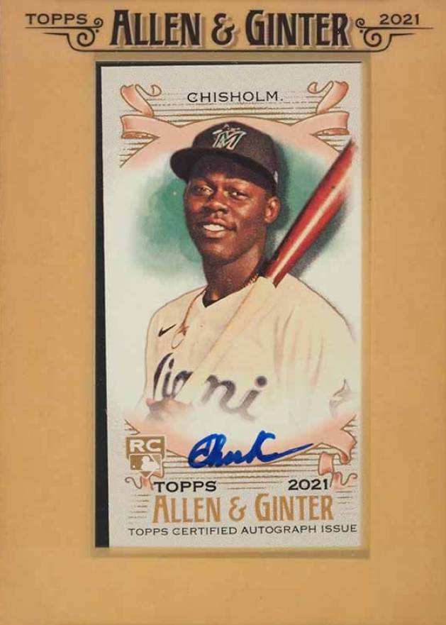 2021 Topps Allen & Ginter Mini Autographs Jazz Chisholm Jr. #FMAJCH Baseball Card