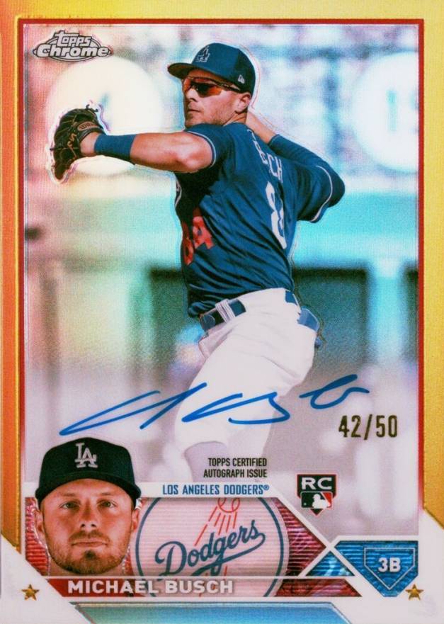 2023 Topps Chrome Rookie Autograph Michael Busch #RAMB Baseball Card