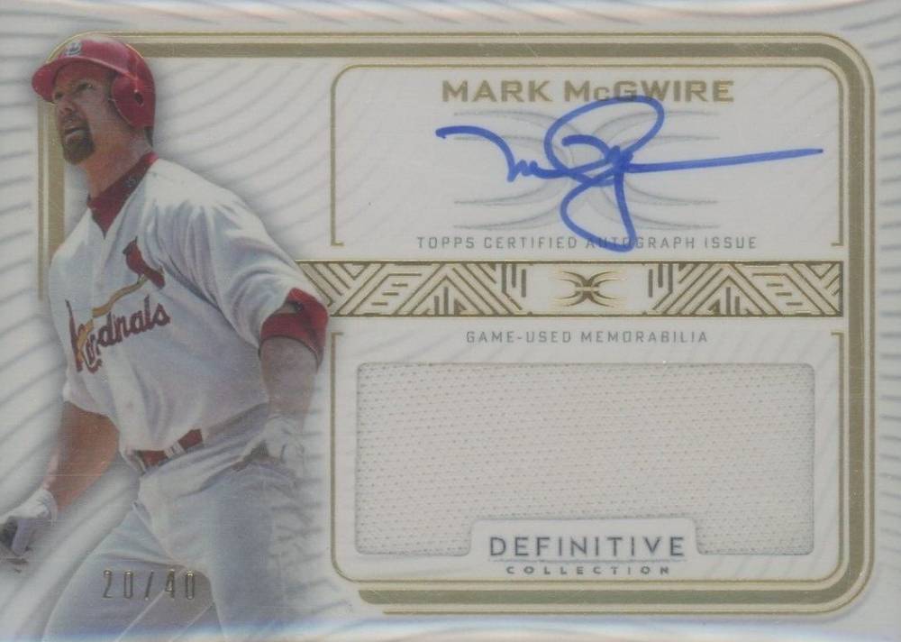 2023 Topps Definitive Collection Definitive Autograph Relic Collection Mark McGwire #MM2 Baseball Card