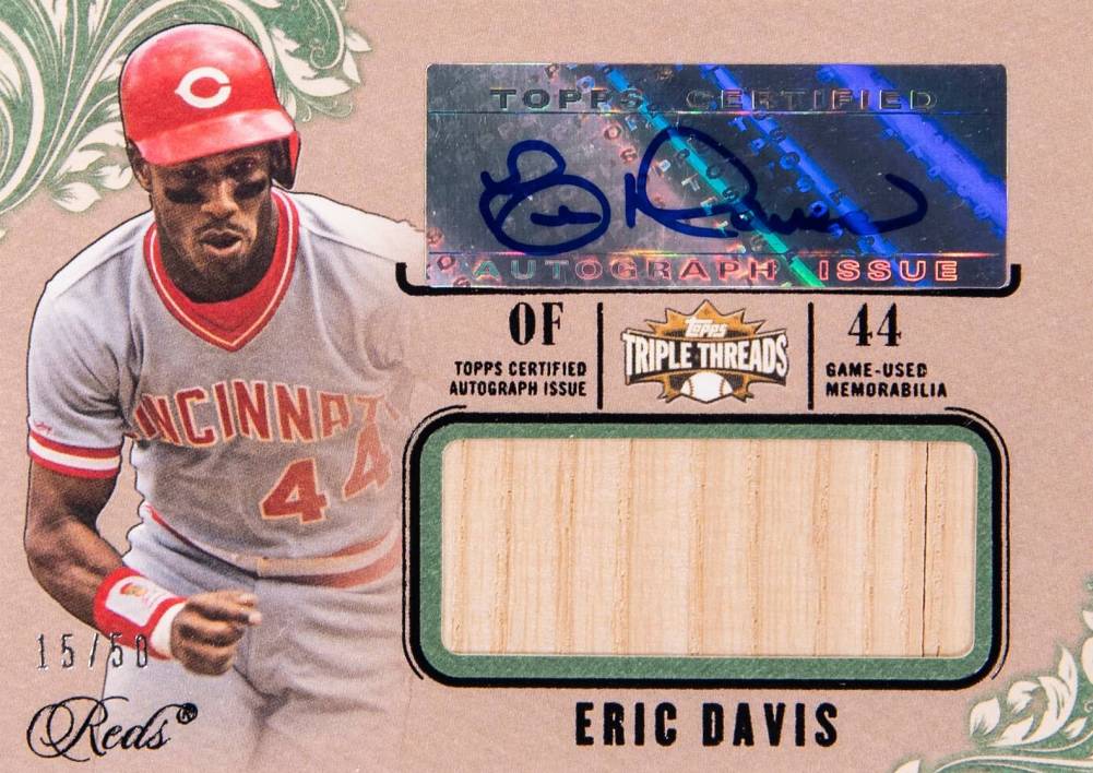 2014 Topps Triple Threads Unity Jumbo Relic Autographs Eric Davis #ED Baseball Card
