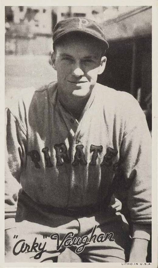 1936 Goudey Premiums-Type 1-Wide Pen Arky Vaughan # Baseball Card