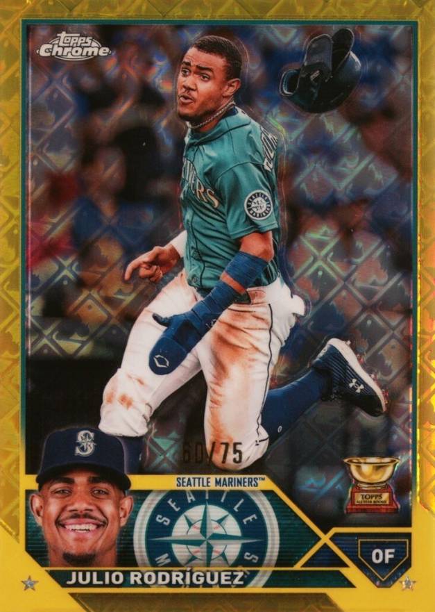 2023 Topps Chrome Logofractor Edition Julio Rodriguez #200 Baseball Card