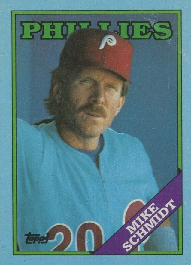 1988 Topps Box Panels Hand Cut Mike Schmidt #O Baseball Card