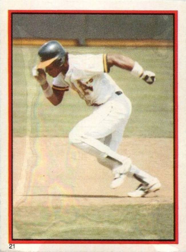 1983 Topps Stickers Rickey Henderson #21 Baseball Card