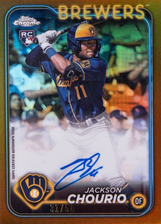 2024 Topps Chrome Rookie Autographs Jackson Chourio #RAJC Baseball Card