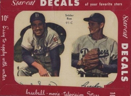 1952 Star-Cal Decals Type 2 Duke Snider #91-c Baseball Card