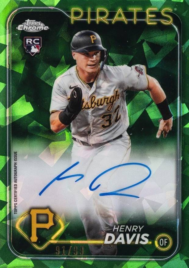 2024 Topps Chrome Sapphire Update Series Chrome Sapphire Autographs Henry Davis #HD Baseball Card