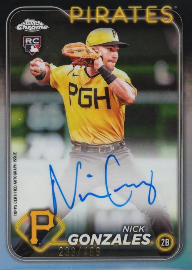 2024 Topps Chrome Rookie Autographs Nick Gonzales #RANG Baseball Card