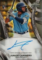 2024 Topps Chrome Black Super Futures Autographs #JC Junior Caminero Gold Baseball Card