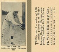 1916 Weil Baking Co. #121 John Miller Baseball Card