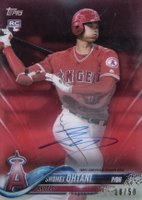 2018 Topps Clearly Authentic #SO Shohei Ohtani Autograph-Red Baseball Card