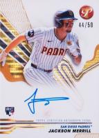 2024 Topps Pristine Pristine Autographs #PAJM Jackson Merrill Gold Pristine Baseball Card