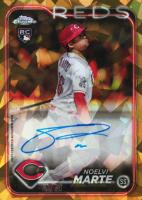 2024 Topps Chrome Sapphire Update Series Chrome Sapphire Autographs #NM Noelvi Marte Gold Baseball Card