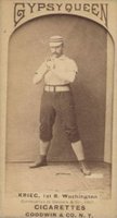 1887 Gypsy Queens # Bill Krieg Ringed cap-catch-hands chest high Baseball Card