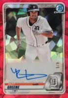 2020 Bowman Chrome Sapphire Edition Autographs #BSPARG Riley Greene Red Baseball Card
