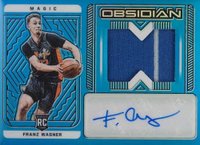 2021 Panini Obsidian #204 Franz Wagner Jersey Autograph-Electric Etch Blue Flood Basketball Card