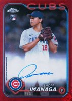 2024 Topps Chrome Logofractor Edition MLB Refractor Chrome Autographs #RCASI Shota Imanaga Red Refractor Baseball Card