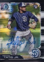 2019 Bowman Chrome National Convention #BNRFTJ Fernando Tatis Jr. Autograph-Black Refractor 1/1 Baseball Card