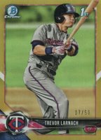 2018 Bowman Draft #BDC70 Trevor Larnach Chrome-Gold Refractor Baseball Card