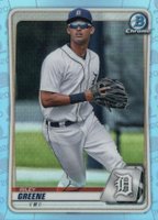 2020 Bowman Draft #BD180 Riley Greene Chrome-Sky Blue Refractor Baseball Card