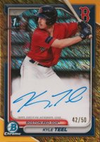 2024 Bowman Chrome Prospect Autographs #CPAKT Kyle Teel Gold Shimmer Baseball Card