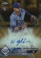 2018 Topps Chrome Rookie Autograph #RA-WA Willy Adames Gold Refractor Baseball Card