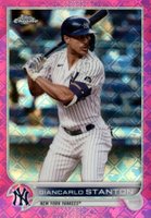 2022 Topps Chrome Logofractor Edition #53 Giancarlo Stanton Pink Baseball Card