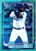 2024 Bowman Mega Box Chrome #20 Junior Caminero Aqua Refractor Baseball Card