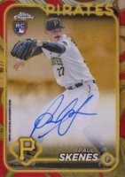 2024 Topps Gilded Collection Topps Chrome Gold Autographs #CGAPS Paul Skenes Red/Gold Baseball Card