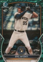 2023 Bowman Draft #BDC134 Eric Bitonti Chrome-Aqua Lunar Crater Baseball Card