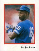 1990 Publication Int'l Stickers Hand Cut # Bo Jackson Baseball Card
