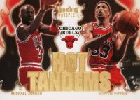 2008 Fleer Hot Prospects Hot Tandems #HT-2 Michael Jordan/Scottie Pippen Basketball Card