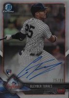2018 Bowman Chrome Lucky Redemption Autograph #BLRGT Gleyber Torres Baseball Card