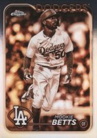 2024 Topps Chrome #296 Mookie Betts Sepia Refractor Baseball Card