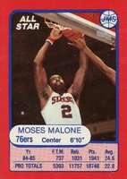 1985 JMS Game #2 Moses Malone Basketball Card