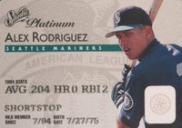 1995 Studio #18 Alex Rodriguez Platinum Baseball Card