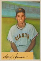 1954 Bowman #185b Daryl Spencer .933/.936 Field Avg. Baseball Card