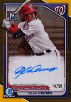 2024 Bowman Chrome Prospect Autographs #CPADC Dylan Crews Gold Refractor Baseball Card