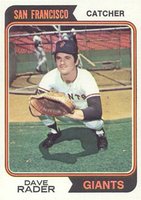 1974 Topps #213 Dave Rader Baseball Card