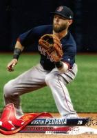 2018 Topps #439 Dustin Pedroia Catching Baseball Card