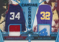 2023 Leaf Art of Sport Canvas Combos #CC5 Charles Barkley/Karl Malone Platinum Spectrum Basketball Card