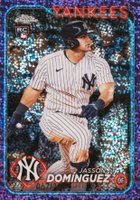 2024 Topps Chrome #89 Jasson Dominguez Purple Speckle Refractor Baseball Card
