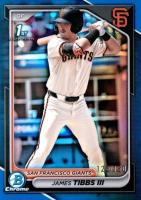 2024 Bowman Draft #BDC40 James Tibbs III Chrome-Blue Refractor Baseball Card